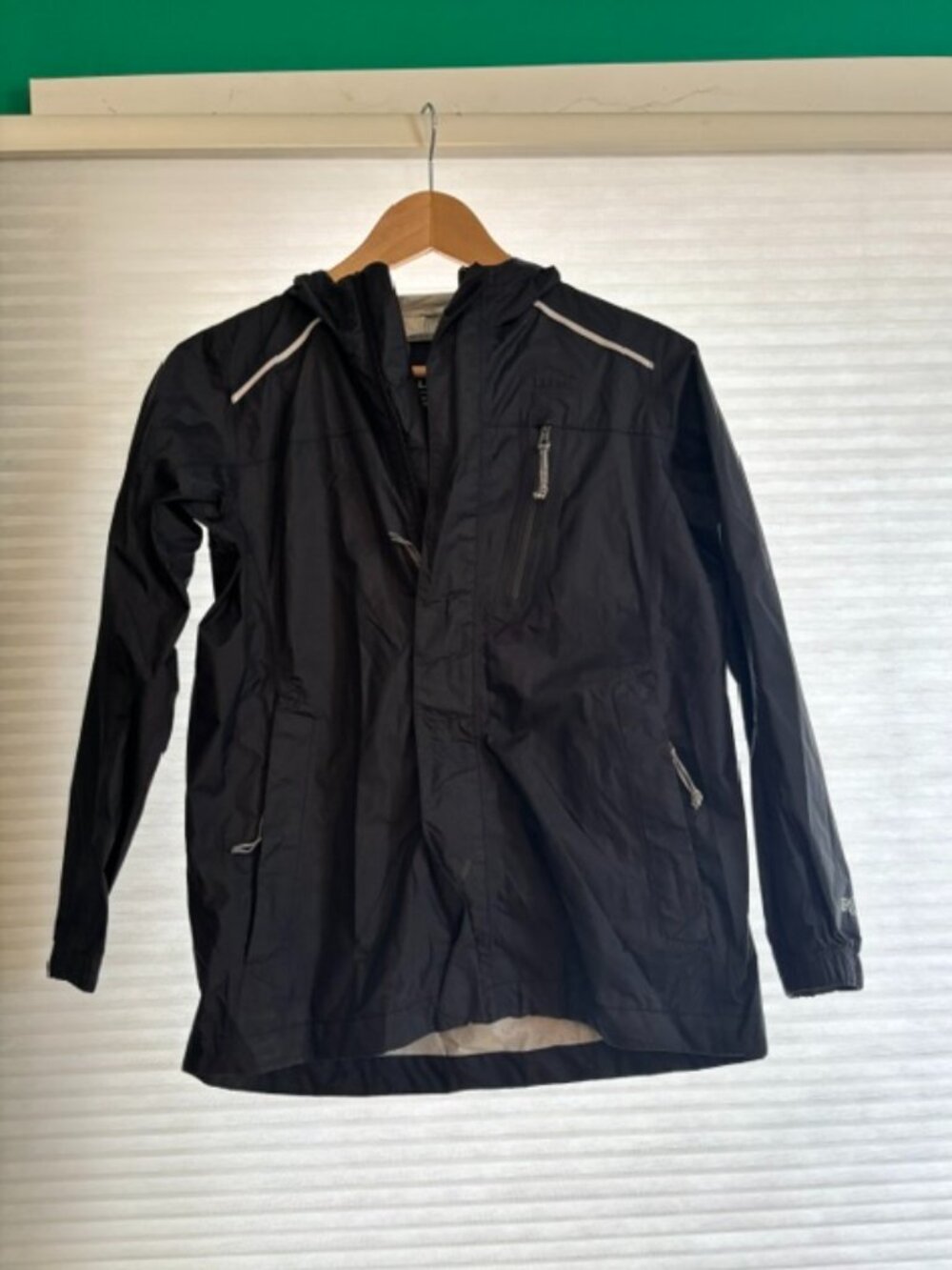 L.L. Bean children's black raincoat Size M 10-12